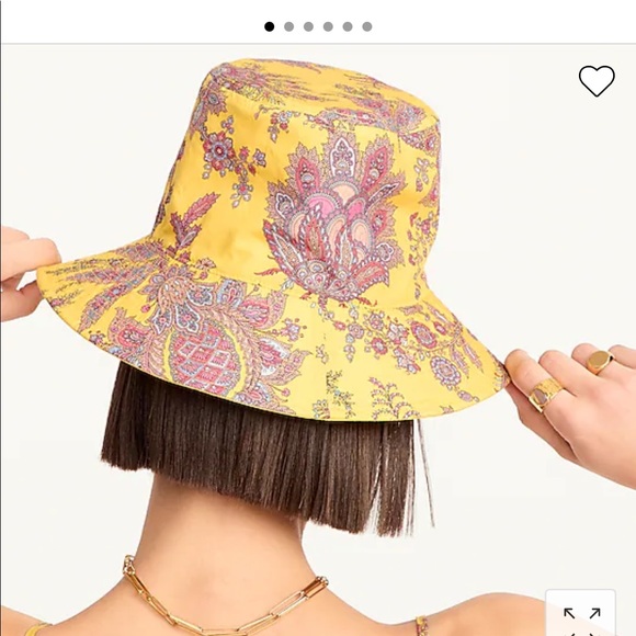 ☀️ LAST ONE Reversible bucket hat Ratti® golden paisley Jcrew BI178 Small/Medium - Picture 2 of 5